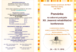 XX. Jesenná rehabilitačná konferencia