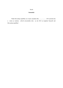 Návrh Komuniké - Najvyšší súd Slovenskej republiky