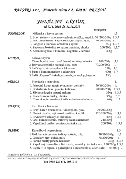 Jed&aacute;ln&yacute; l&iacute;stok na 7 11-11 11 2016