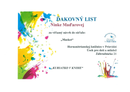 Ďakovn&yacute; list za v&iacute;ťazn&yacute; n&aacute;vrh