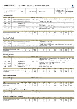 GAME REPORT INTERNATIONAL ICE HOCKEY FEDERATION 1