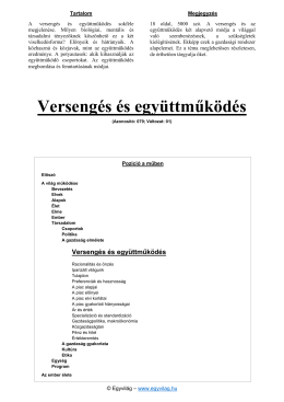 Egyvilág - Versengés és együttműködés