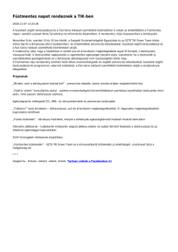 Füstmentes napot rendeznek a TIK-ben