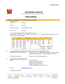 biztons&aacute;gi adatlap ipari korom