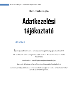 Adatvédelmi nyilatkozat