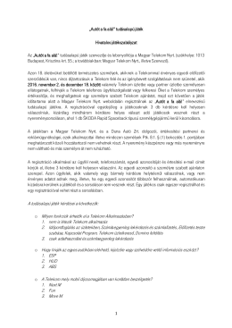 „Autót a fa alá!” tudásalapú játék Hivatalos