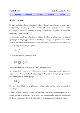 Fizikak&ouml;nyv A sz&ouml;ggyorsul&aacute;s