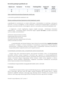 nemzetközi gazdaság és gazdálkodás MA