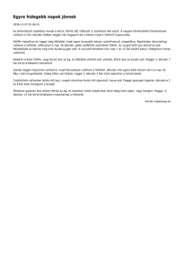 Egyre hidegebb napok jönnek