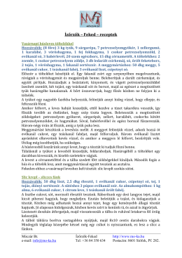 &Iacute;zőrzők &ndash; Feked &ndash; receptek