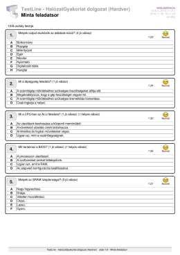 TestLine - HalózatGyakorlat dolgozat (Hardver) Minta feladatsor