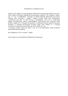 Norbi Update Rendkívüli tájékoztatás letöltés