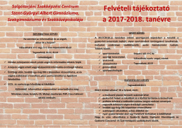 Felv&eacute;teli t&aacute;j&eacute;koztat&oacute; 2017-2018 - Salg&oacute;tarj&aacute;ni Szakk&eacute;pz&eacute;si Centrum