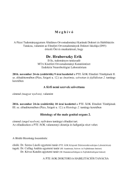 Dr. Hrabovszky Erik - PTE Általános Orvostudományi Kar