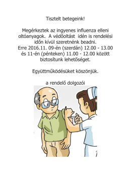 Tisztelt betegeink! Megérkeztek az ingyenes