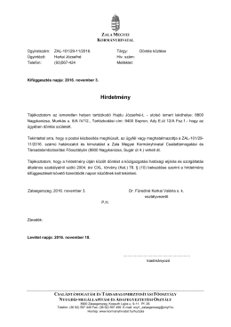 Hajdu Jné Hírdetmény