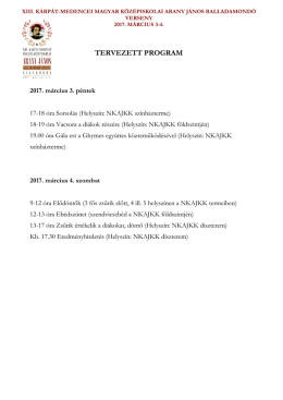 TERVEZETT PROGRAM