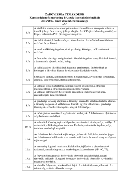 Kereskedelem és marketing BA specializáció nélkül