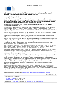 Izjava prvog potpredsjednika Timmermansa te povjerenica