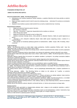 Standardni informacioni list Addiko Visa Revolving