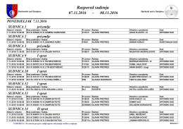 Raspored suđenja - Općinski sud u Sarajevu
