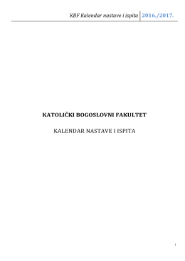 KBF kalendar nastave i ispita 2016_2017