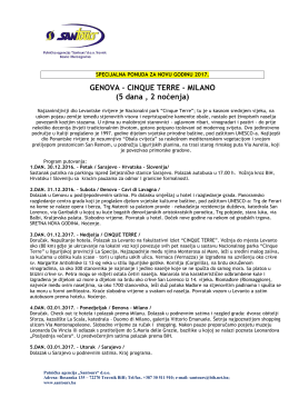 GENOVA &ndash; CINQUE TERRE - MILANO