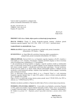 Objava poziva za iskazivanje javnog interesa za Krapinsko