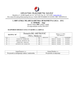 HRVATSKI RUKOMETNI SAVEZ Domaćin RK &laquo;METKOVIĆ 1963