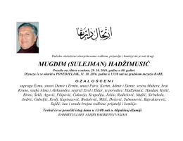 Obavje&scaron;tavamo: rodbinu, prijatelje i kom&scaron;ije da je na&scaron;a, draga