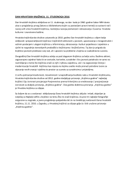 dan hrvatskih knjižnica, 11. studenoga 2016.