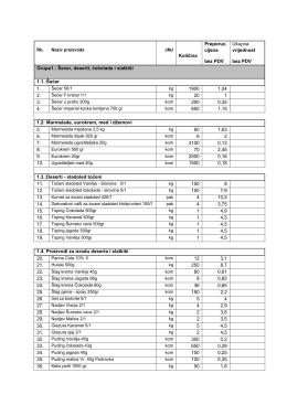 specifikacija materijala za tender