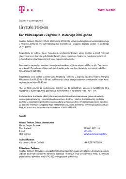 Dan trži&scaron;ta kapitala u Zagrebu 11. studenoga 2016. godine