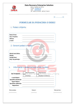 formular preuzmite ovdje - Data Recovery Enterprise Solutions