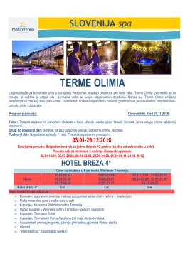 TERME OLIMIA Hotel Breza 4* i Sotelia 4