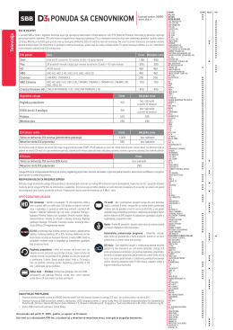 PONUDA SA CENOVNIKOM Kontakt centar: 19900