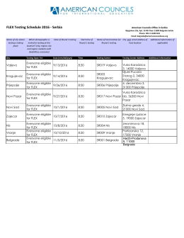 FLEX Testing Schedule 2016