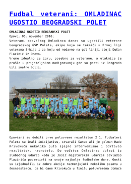 Fudbal veterani: OMLADINAC UGOSTIO