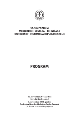 program 30.simpozijuma medicinskih sestara