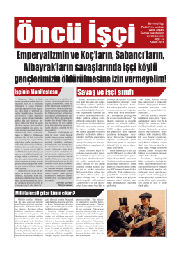 Öncü İşçi Sayı 23 Kasım 2016`yı indirmek için