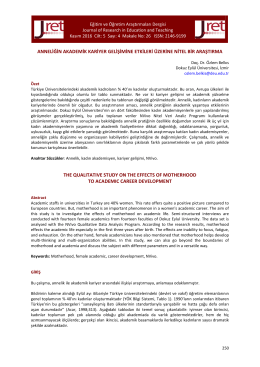 anneliğin akademik kariyer gelişimine etkileri &uuml;zerine nitel bir