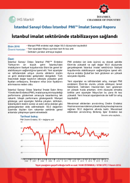 İstanbul Sanayi Odası İstanbul PMI™ İmalat