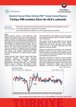 Ekim 2016 - İstanbul Sanayi Odası