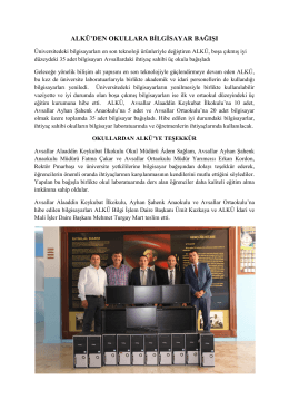 alk&uuml;`den okullara bilgisayar bağışı