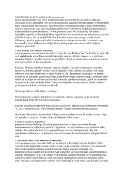 Siteye erişiminizden veya siteyi kullanımınızdan önce lütfen bu