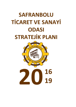 Stratejik Plan 2016 - safranbolutso.org.tr