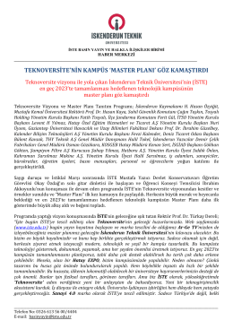 teknoversite`nin kamp&uuml;s `master planı`