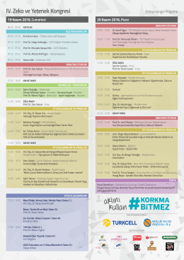 Kongre Programı - T&uuml;rkiye Zeka Vakfı