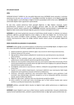 Gezinomi Gizlilik Bildirgesi