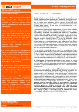Haftalık Strateji B&uuml;lteni